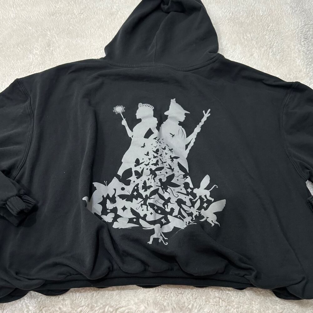 Rare Wicked x Paul Tazewell Fleece Graphic Crop Hoodie Sweatshirt Black Large - Picture 3 of 7